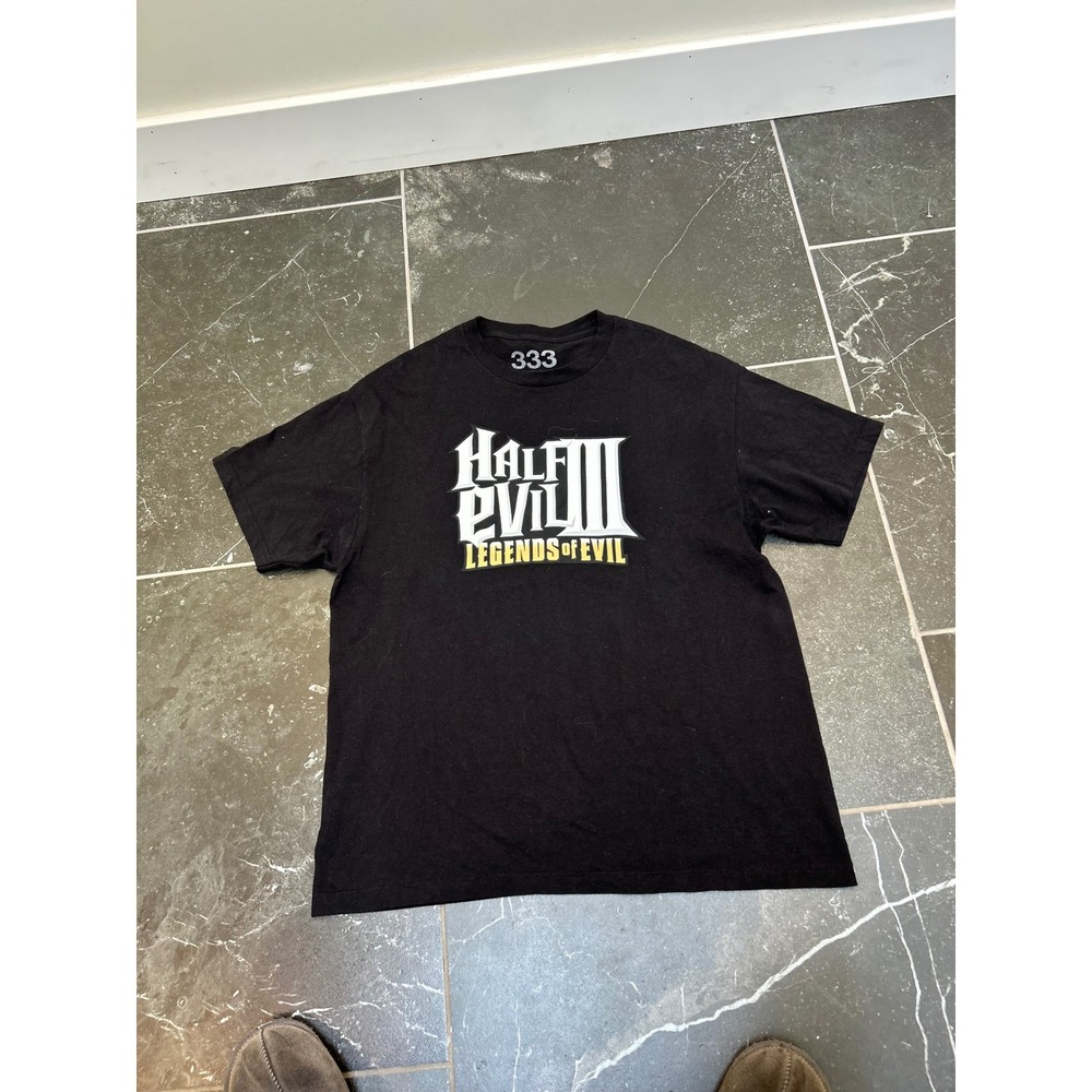 Half Evil 333 Legends of Evil Graphic T-Shirt Mens XL Black Streetwear Tee